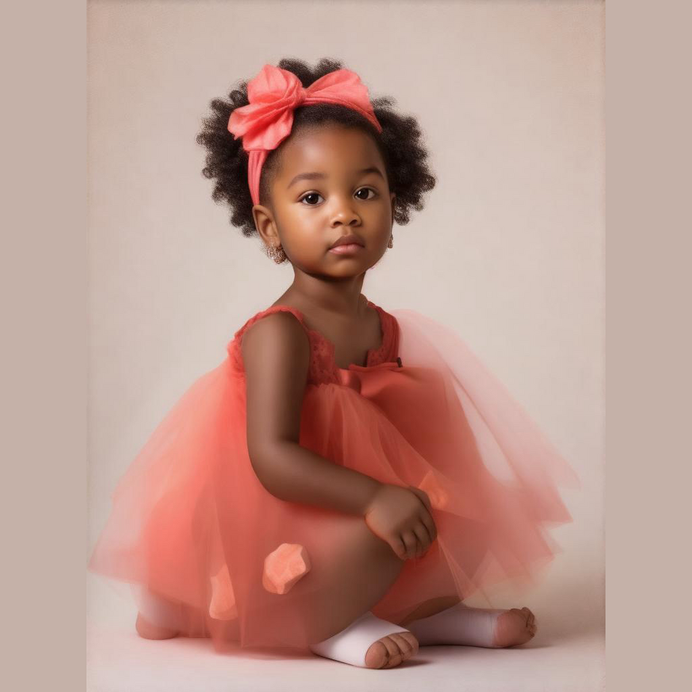 Floral tulle dress with floral petals. Coral. 18 mos